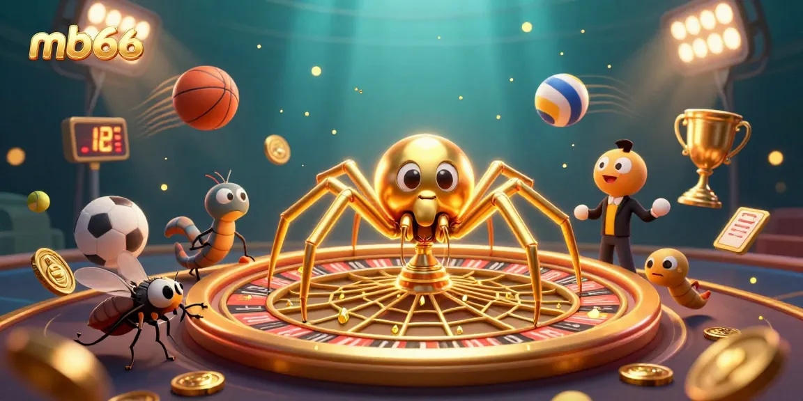 Spin your fortune at mb66 with a golden roulette web featuring spirited characters and dynamic sports elements.