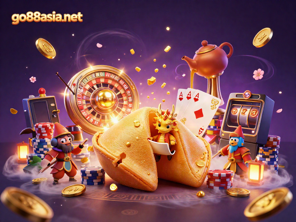 Experience the excitement of go88asia net as a wise dragon reveals winning fortunes amidst animated casino elements.